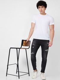 SPYKAR Men Tapered Fit Mildly Distressed Heavy Fade Stretchable Jeans