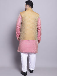 SOJANYA PLUS Regular Silk Kurta with Pyjamas & Nehrujacket