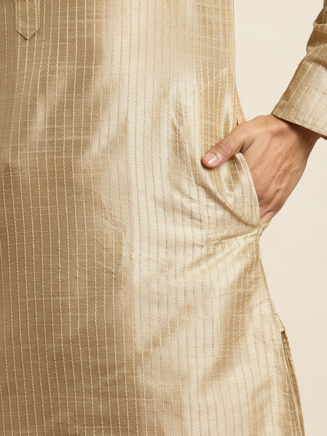 SOJANYA Men Golden Kurta