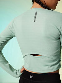 HRX by Hrithik Roshan New Era Story Rapid-Dry Cut Out Running Crop T-shirt