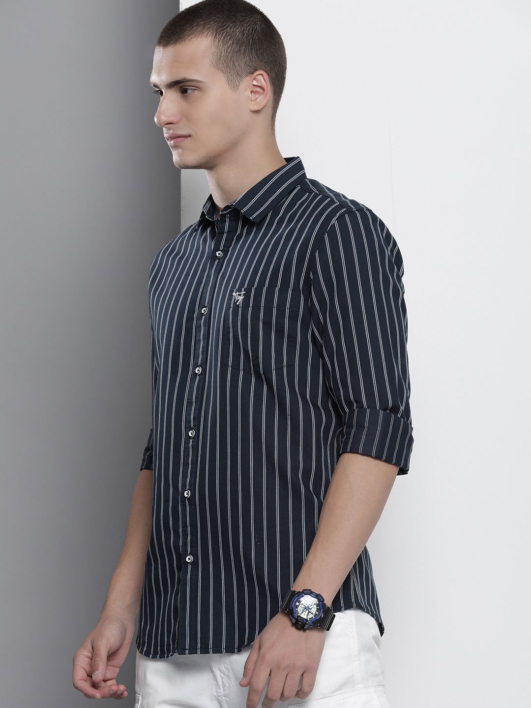The Indian Garage Co Striped Casual Cotton Shirt