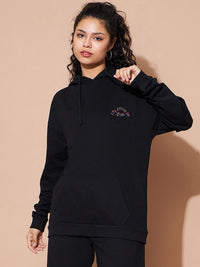 SASSAFRAS BASICS Embroidered Hoodie Long Sleeve Oversized Co-Ords