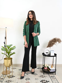SASSAFRAS Black High Neck Ribbed Top