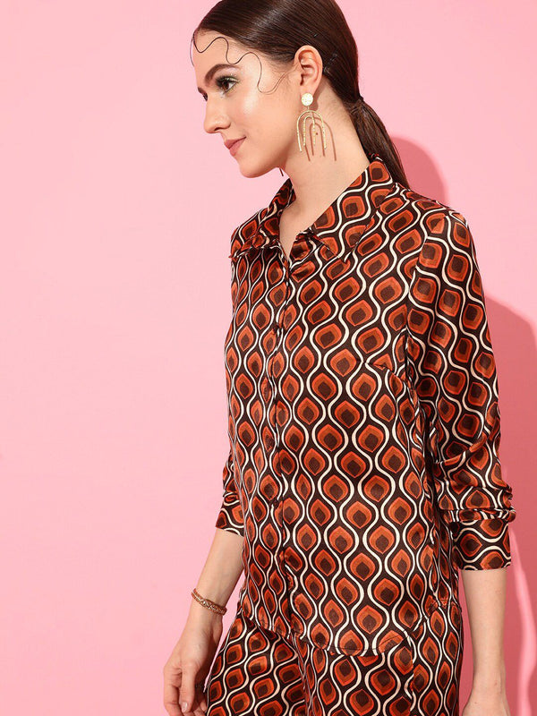 WORK IT by STREET 9 Women Boxy Fit Printed Casual Shirt