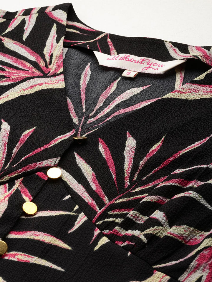 all about you Print Puff Sleeve Empire Top