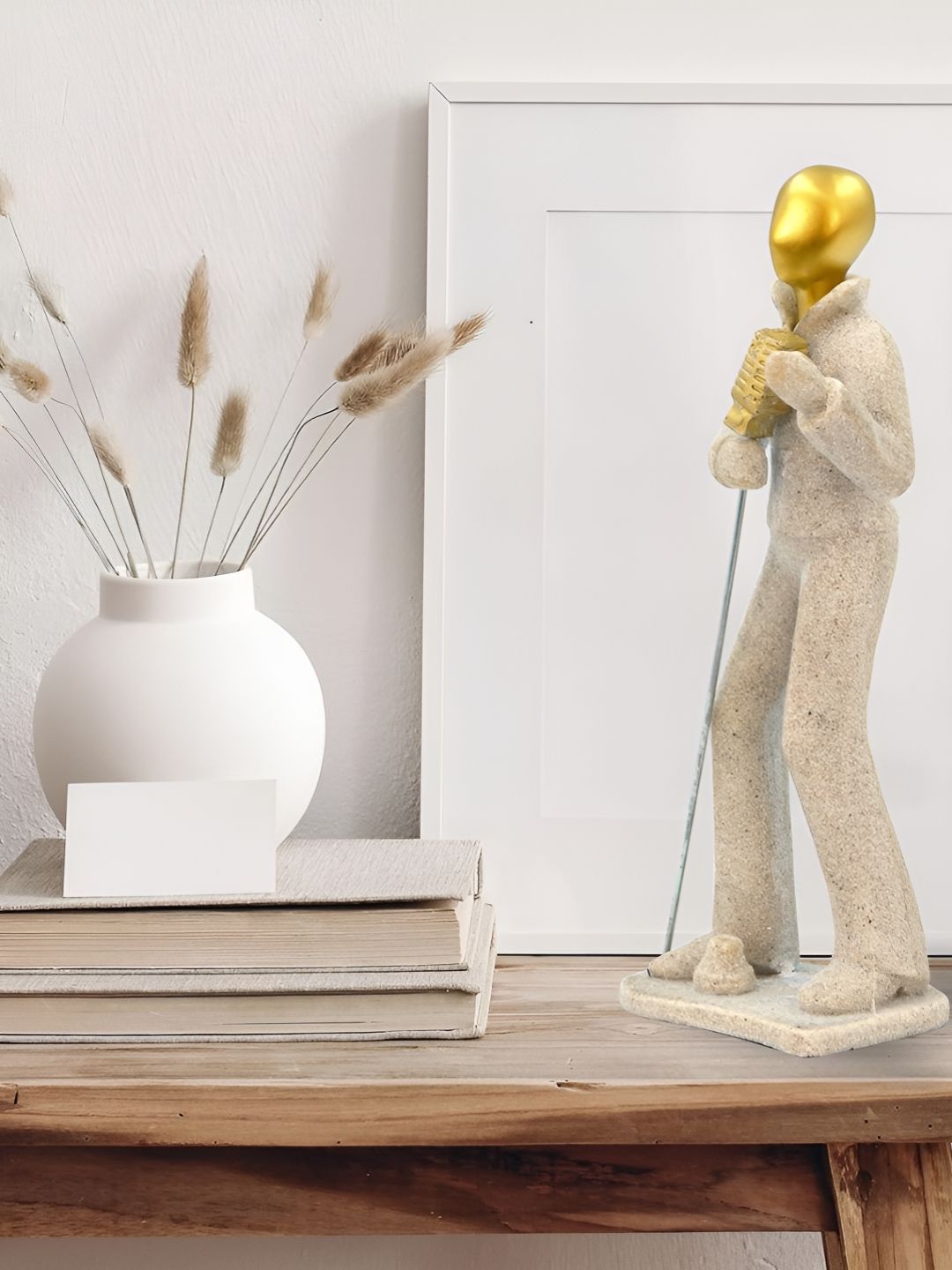 Cortina Sandstone Musical Instrument Off White Living Room Medium Showpiece - 6.3 inci