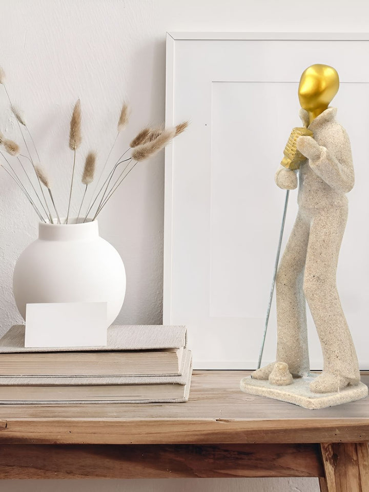 Cortina Sandstone Musical Instrument Off White Living Room Medium Showpiece - 6.3 inci