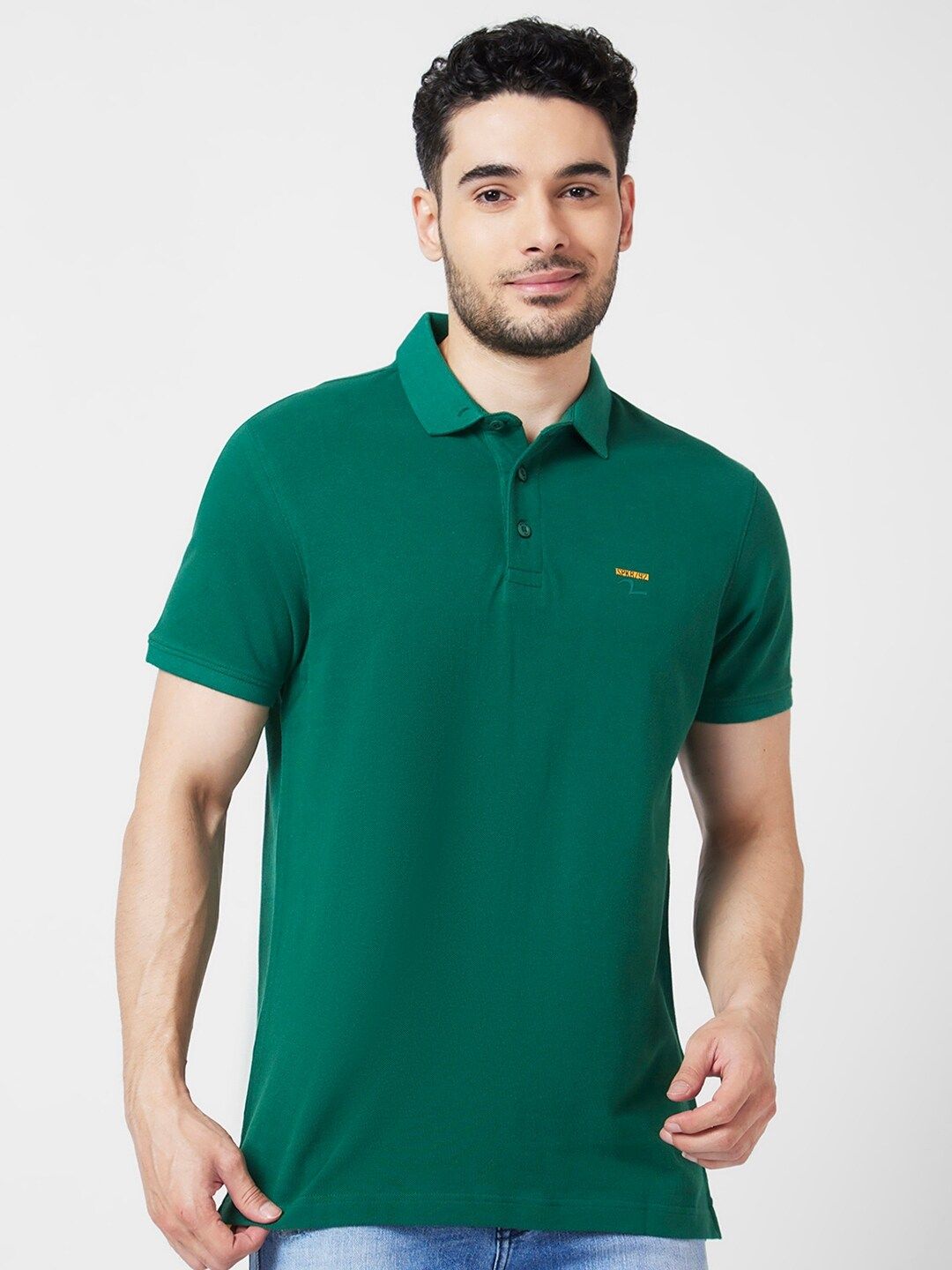 SPYKAR  Polo Collar Cotton T-Shirt
