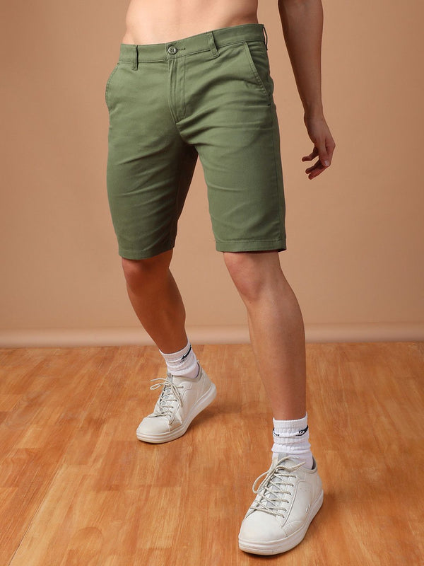 Garage CO Lelaki Green Green Slim Fit Seluar pendek biasa