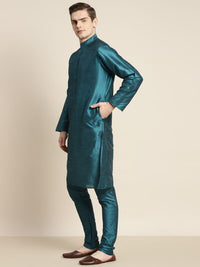 SOJANYA Men Kurta with Churidar & Ethnic Motifs Embroidered Nehru Jacket