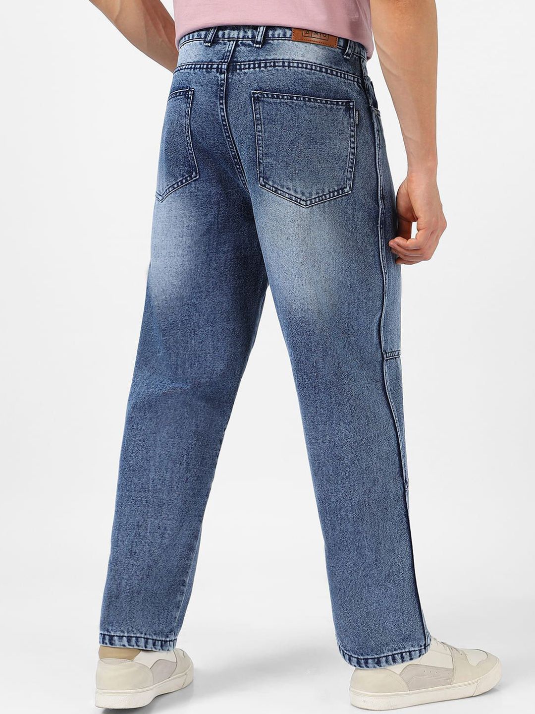 Urbano Fashion Men Loose Baggy Fit Cut and Sew Non-Stretchable Panelled Jeans