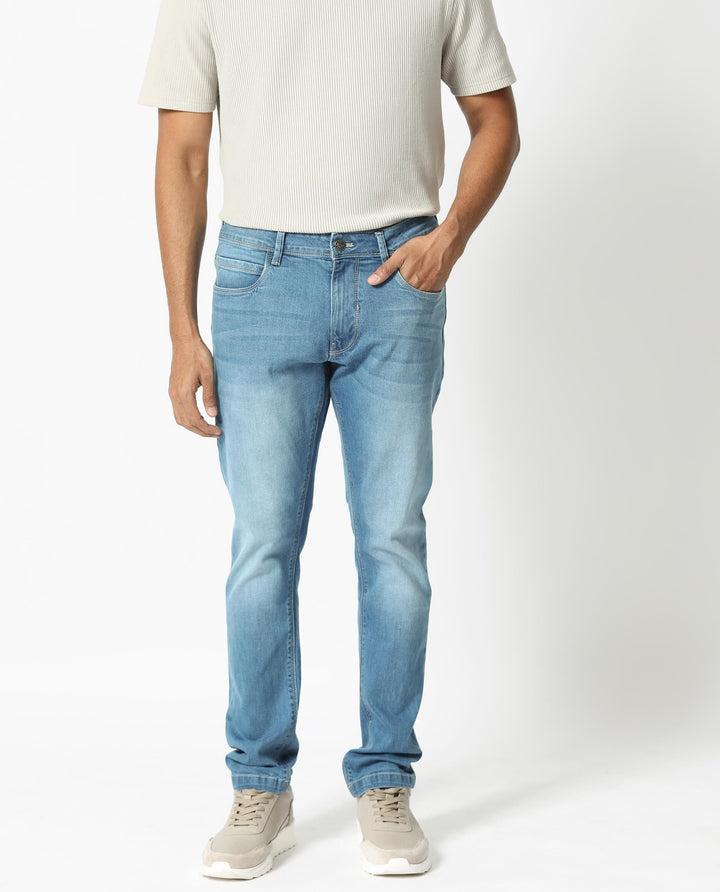 RARE RABBIT Men Night Hawk Slim Fit Mid-Rise Stretchable Jeans