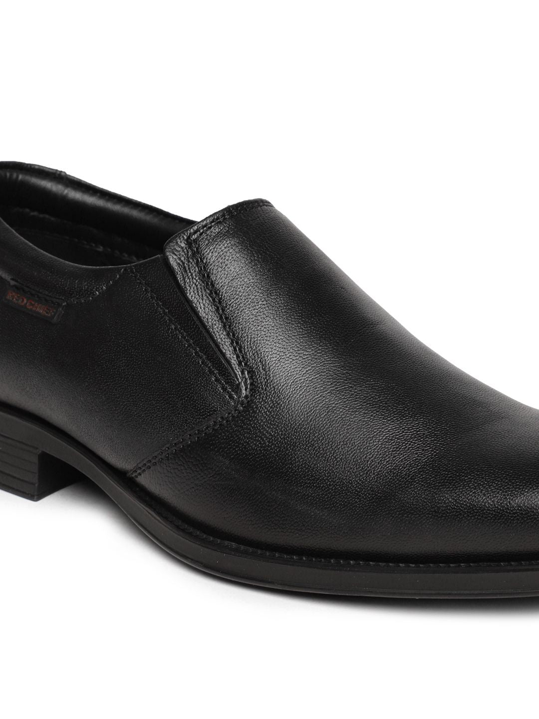 Red Chief Men Black Leather Semiformal Slip-Ons