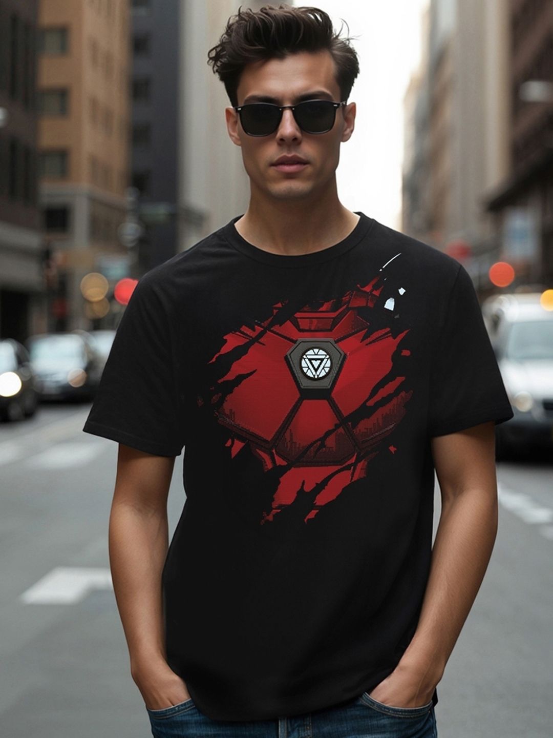 Bewakoof Official Marvel Merchandise Iron Man Of War Graphic Printed Pure Cotton T-Shirt