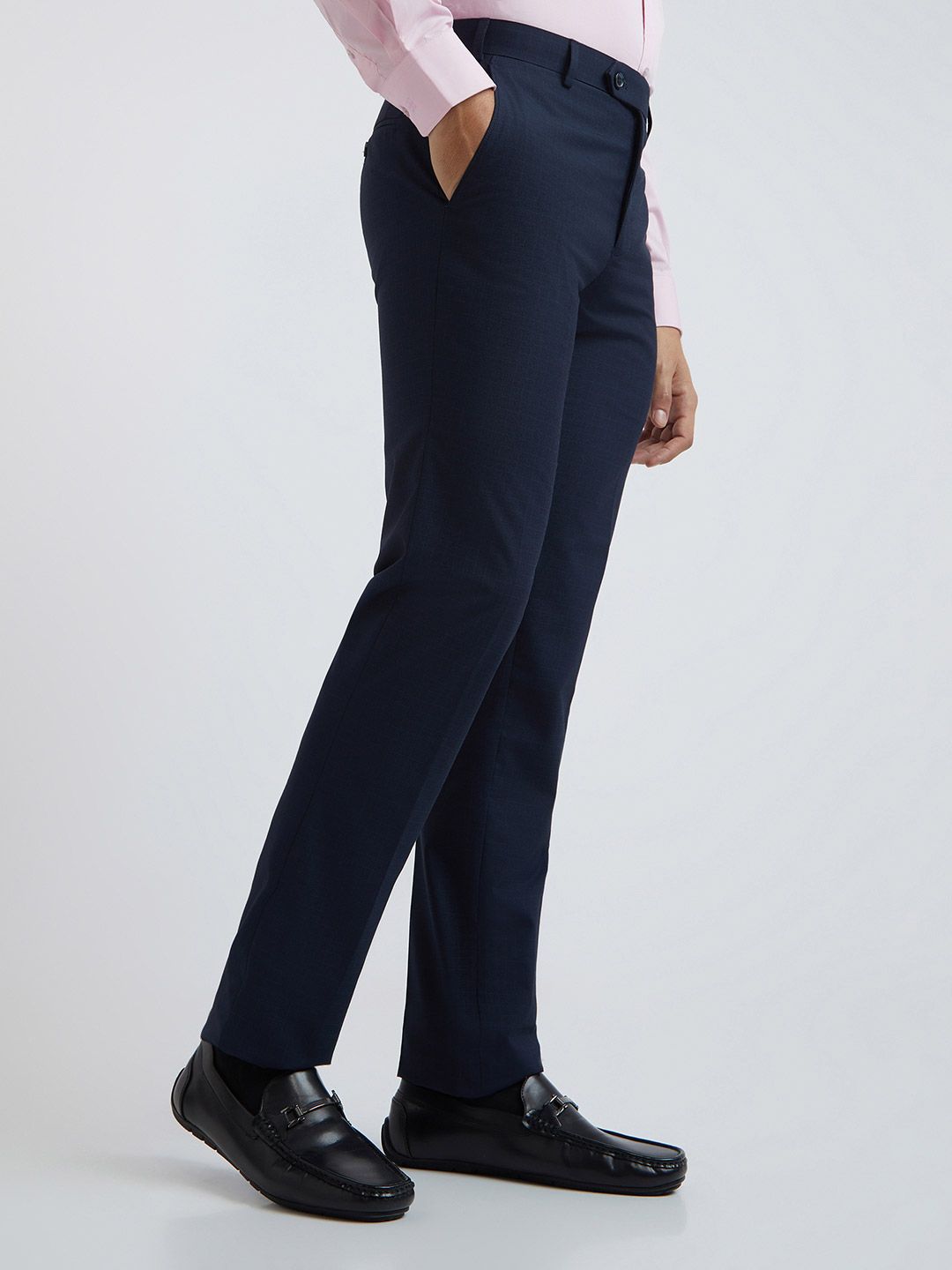 Raymond Men Checked Slim Fit Formal Trousers
