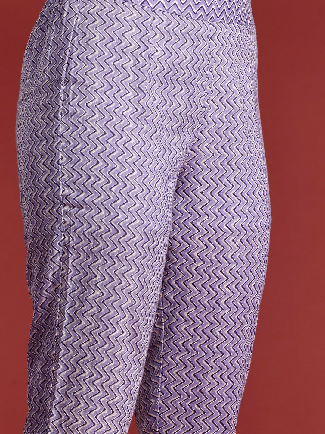 Anouk Printed Regular Cotton Kurta with Trousers & With Dupatta
