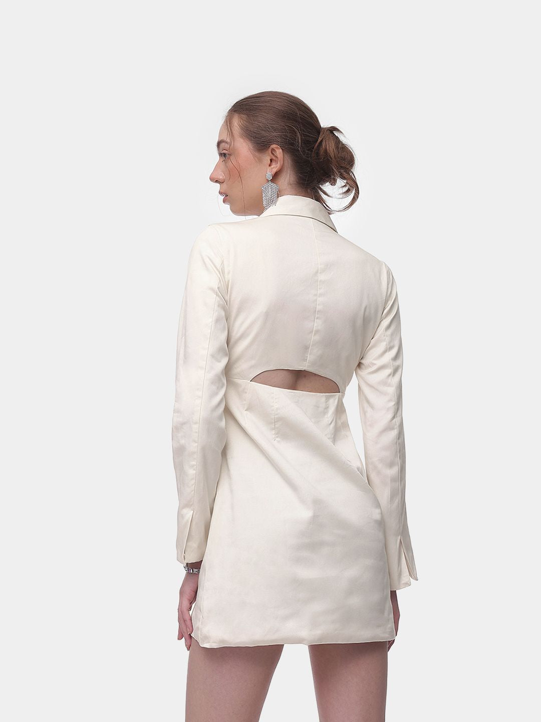 French Connection Lapel Collar Cut-Outs A-Line Mini Dress