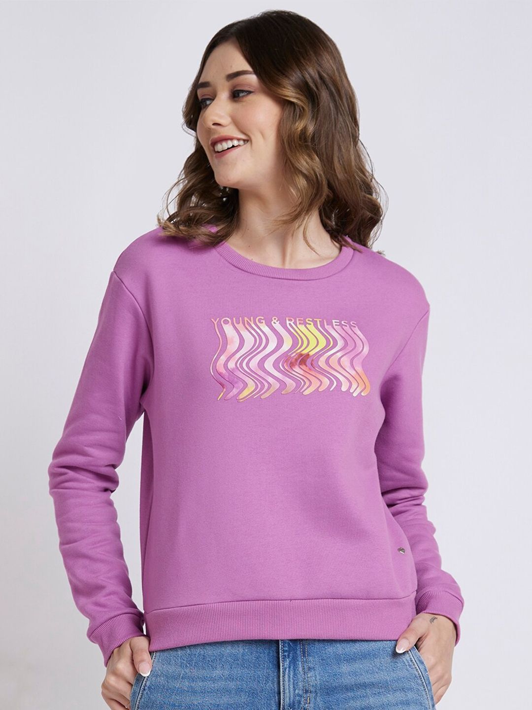 SPYKAR Graphic Printed Cotton Sweatshirt