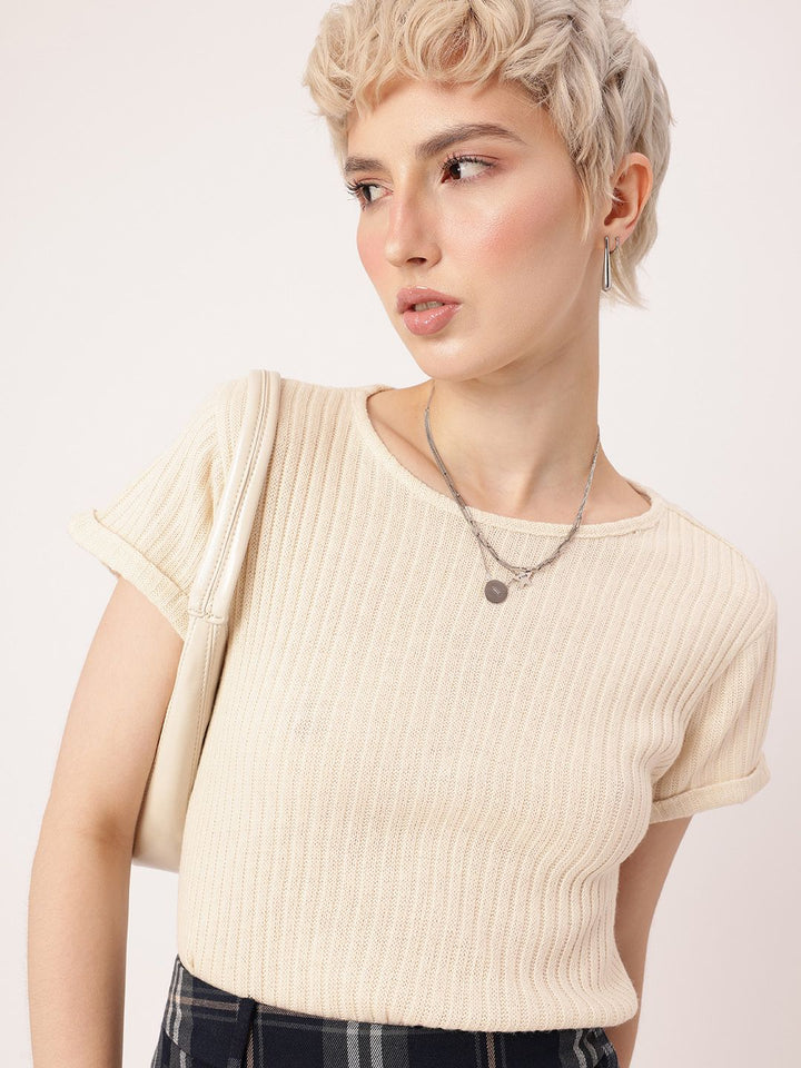 DressBerry Knitted Self Striped Top