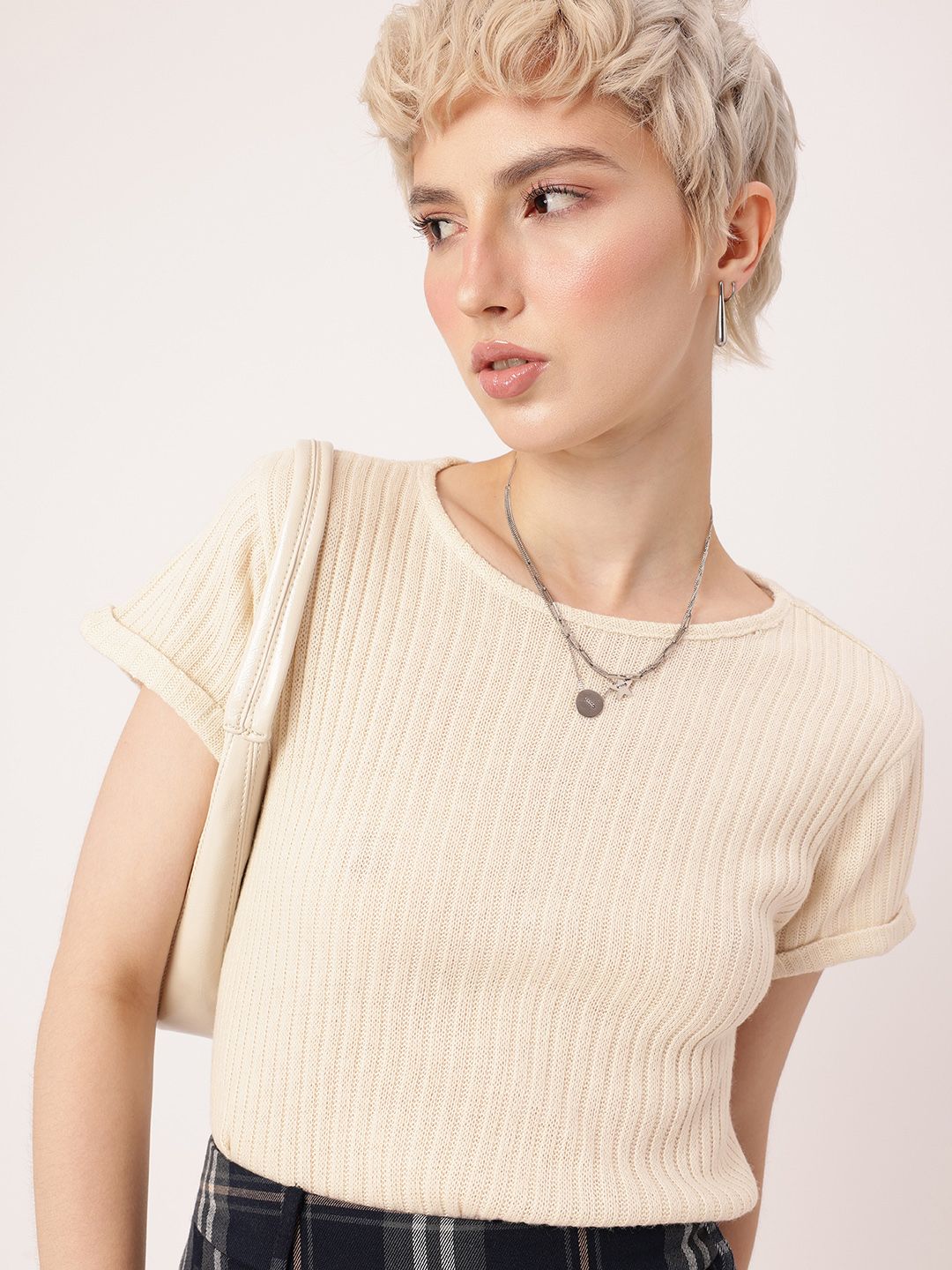 DressBerry Knitted Self Striped Top