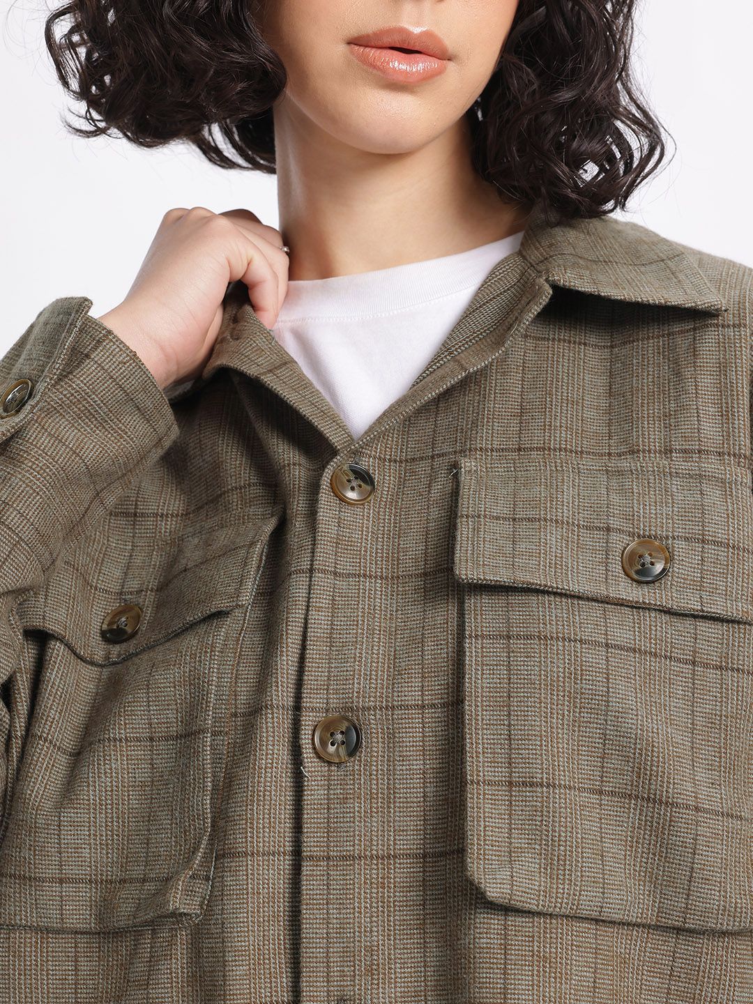 DressBerry Cozy Checks Flannel Oversized Longline Shacket