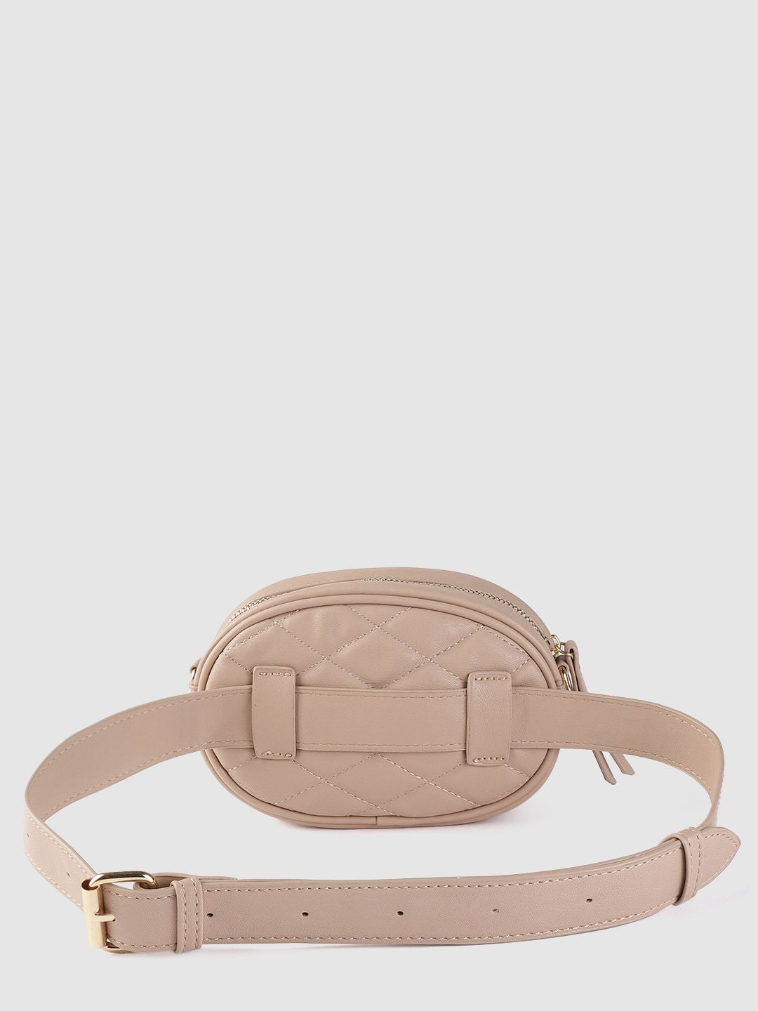 Lino Perros Beige Quilted Sling Bag cum Waist Pouch