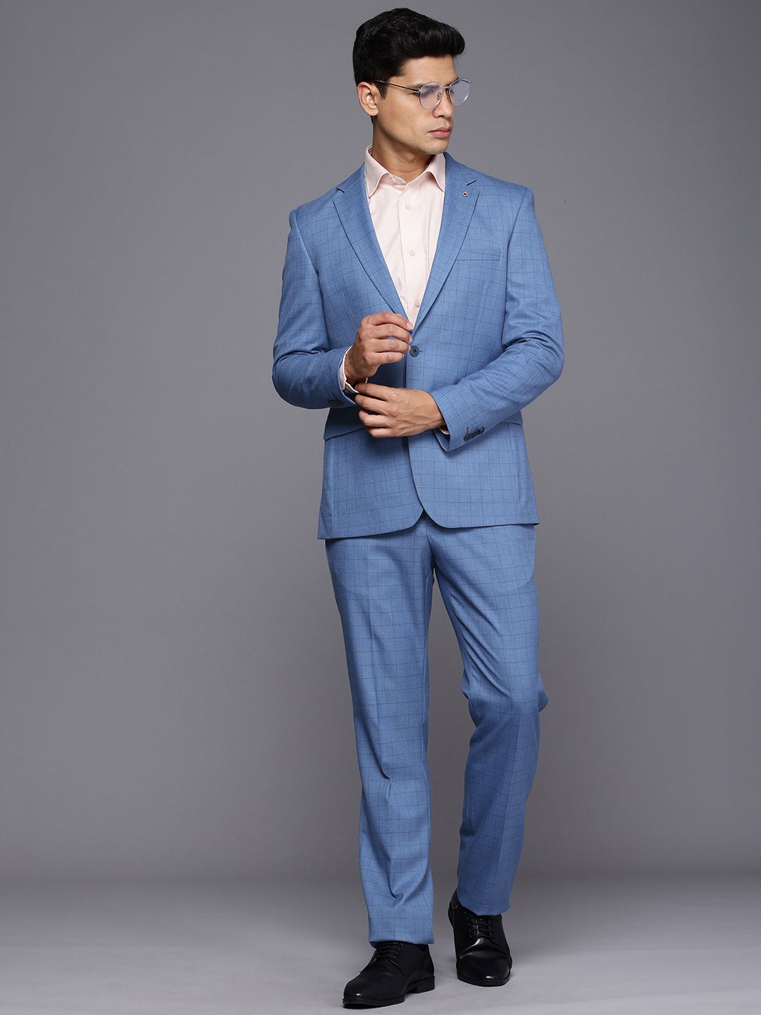 Raymond Single Breasted Checked 2-Peice Formal Suit