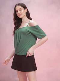 DressBerry Cold-Shoulder Gathered Top