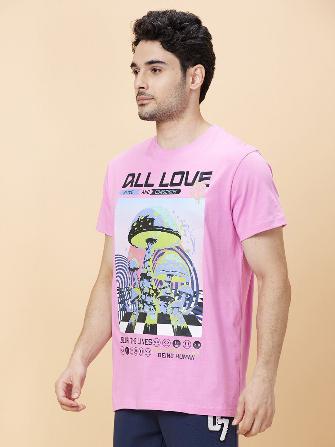 Being Human Graphic Printed Round Neck Short Sleeves T-shirt