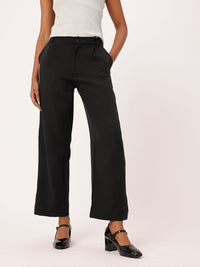 DressBerry Women Modern Vibe Side Piping Detail Pleated Trousers