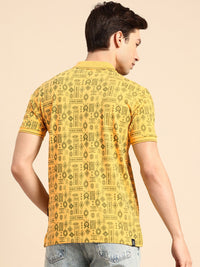 Being Human Geometric Printed Polo Collar Pure Cotton T-shirt