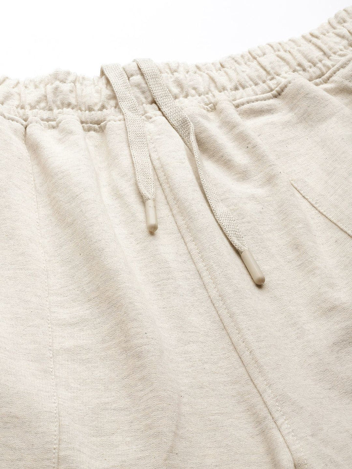 HRX By Hrithik Roshan Yoga Men Oatmeal Mel Organic Cotton Solid Shorts