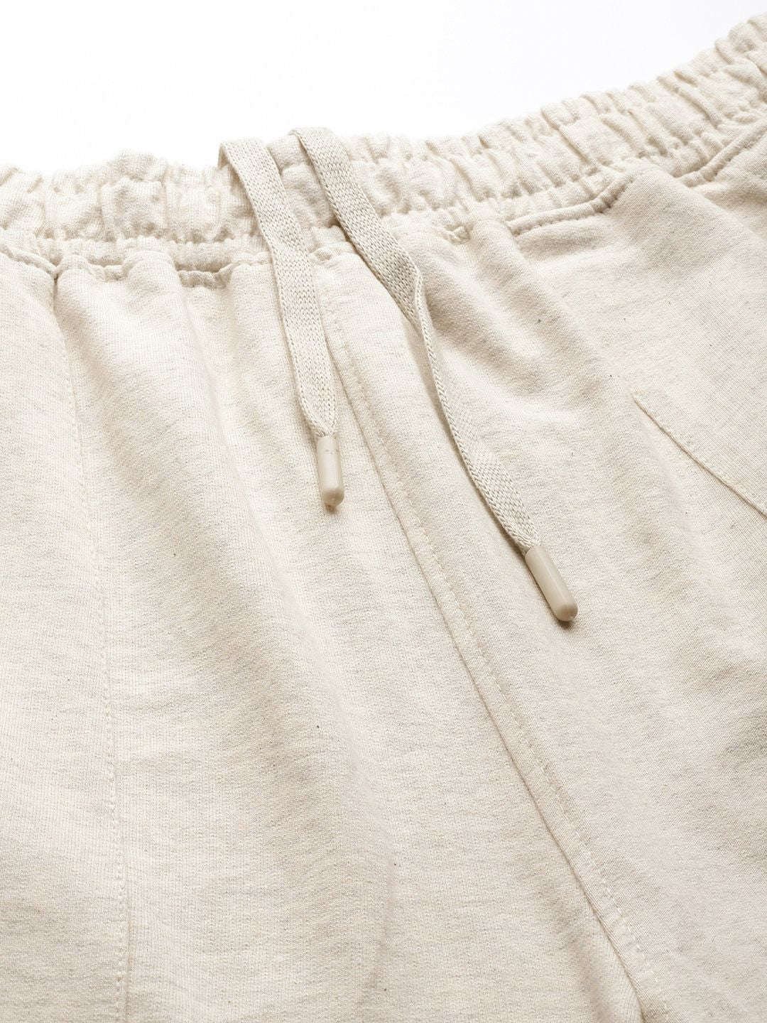 HRX By Hrithik Roshan Yoga Men Oatmeal Mel Organic Cotton Solid Shorts