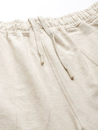 HRX By Hrithik Roshan Yoga Men Oatmeal Mel Organic Cotton Solid Shorts