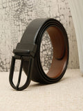 Teakwood Leathers Men Textured Leather Reversible Formal Belt