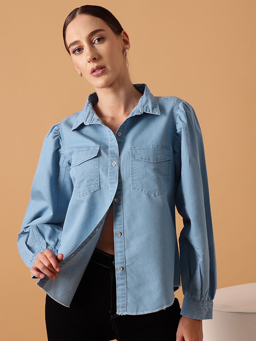 STREET 9 Comfort Denim Cotton Casual Shirt