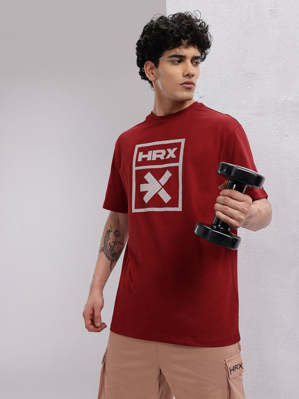 HRX oleh Hrithik Roshan Men Logo Logo Bercetak T-Shirt