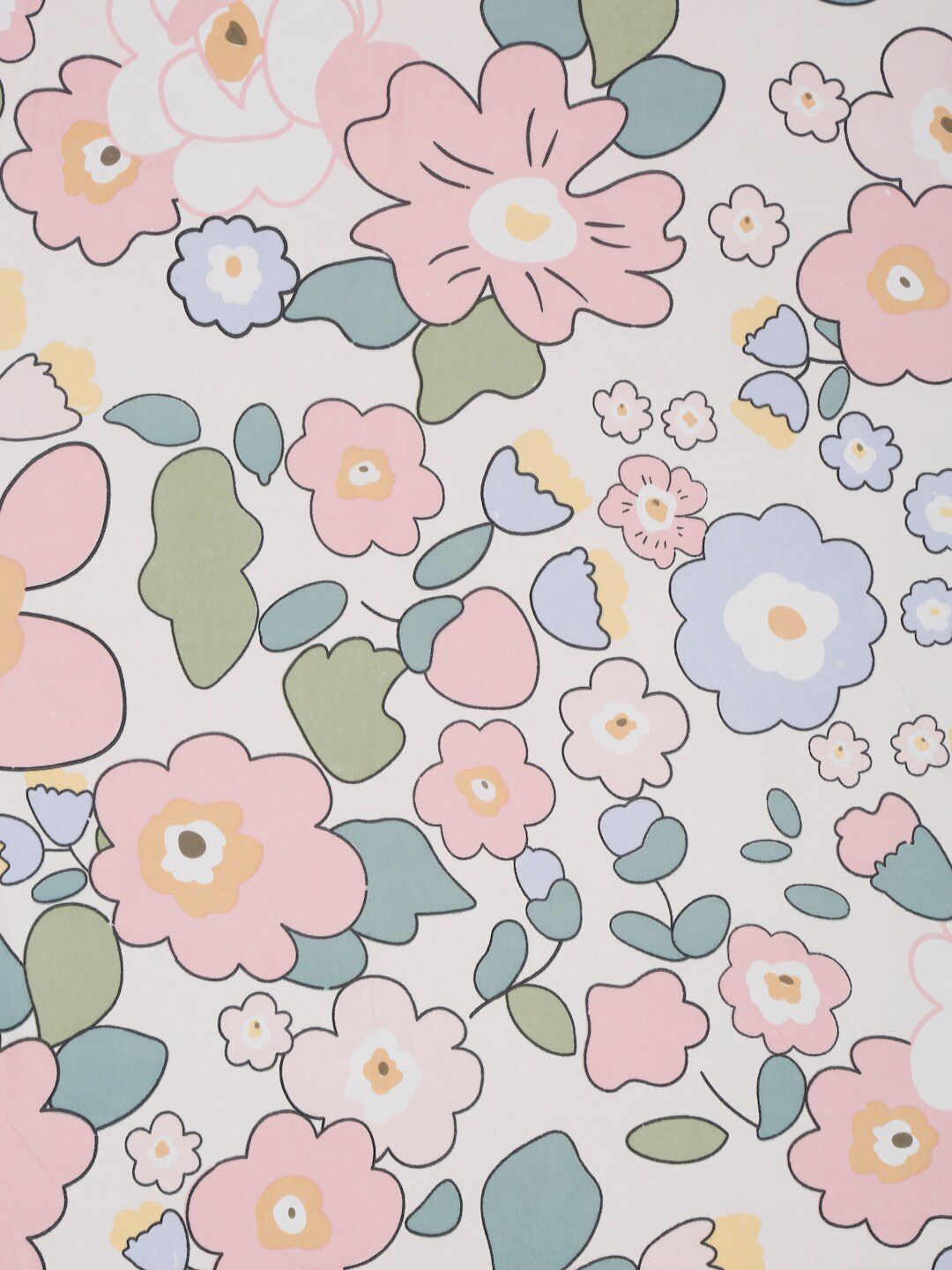 HOSTA HOMES White & Pink Floral 280 TC King Pure Cotton Bedsheet with 2 Pillow Covers