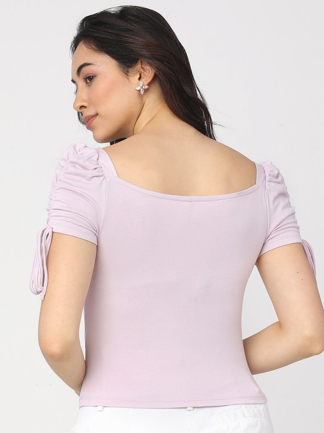 Tokyo Talkies Purple Solid Regular Top