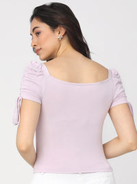 Tokyo Talkies Purple Solid Regular Top