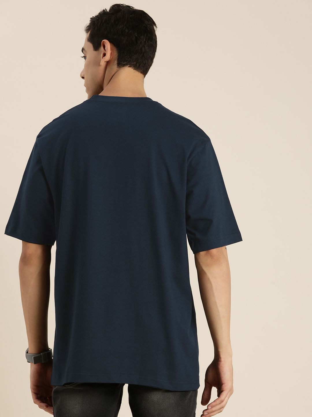 DILLINGER Men Navy Blue Varsity Printed Cotton T-shirt