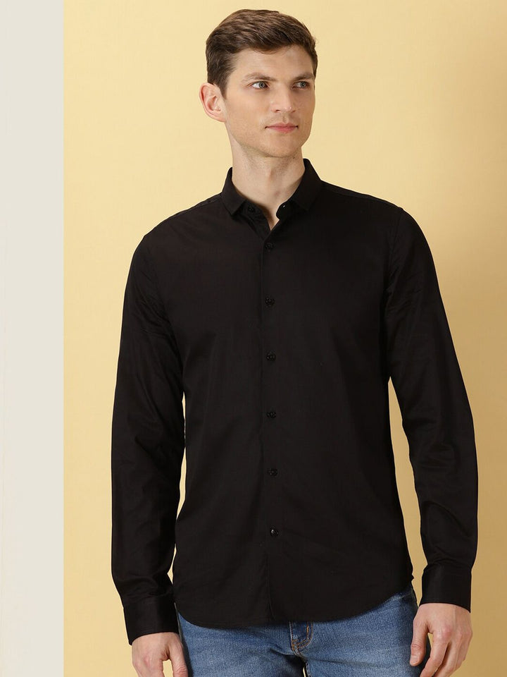 Thomas Scott Classic Slim Fit Spread Collar Casual Shirt