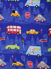 HOSTA HOMES Kids Blue & Red Printed 210 TC Queen Flat Bedsheet with 2 Pillow Covers