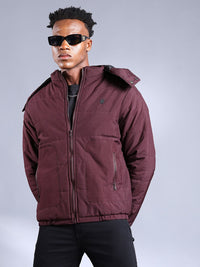 The Indian Garage Co Men Zip-Front Bomber Jacket with Detachable Hood