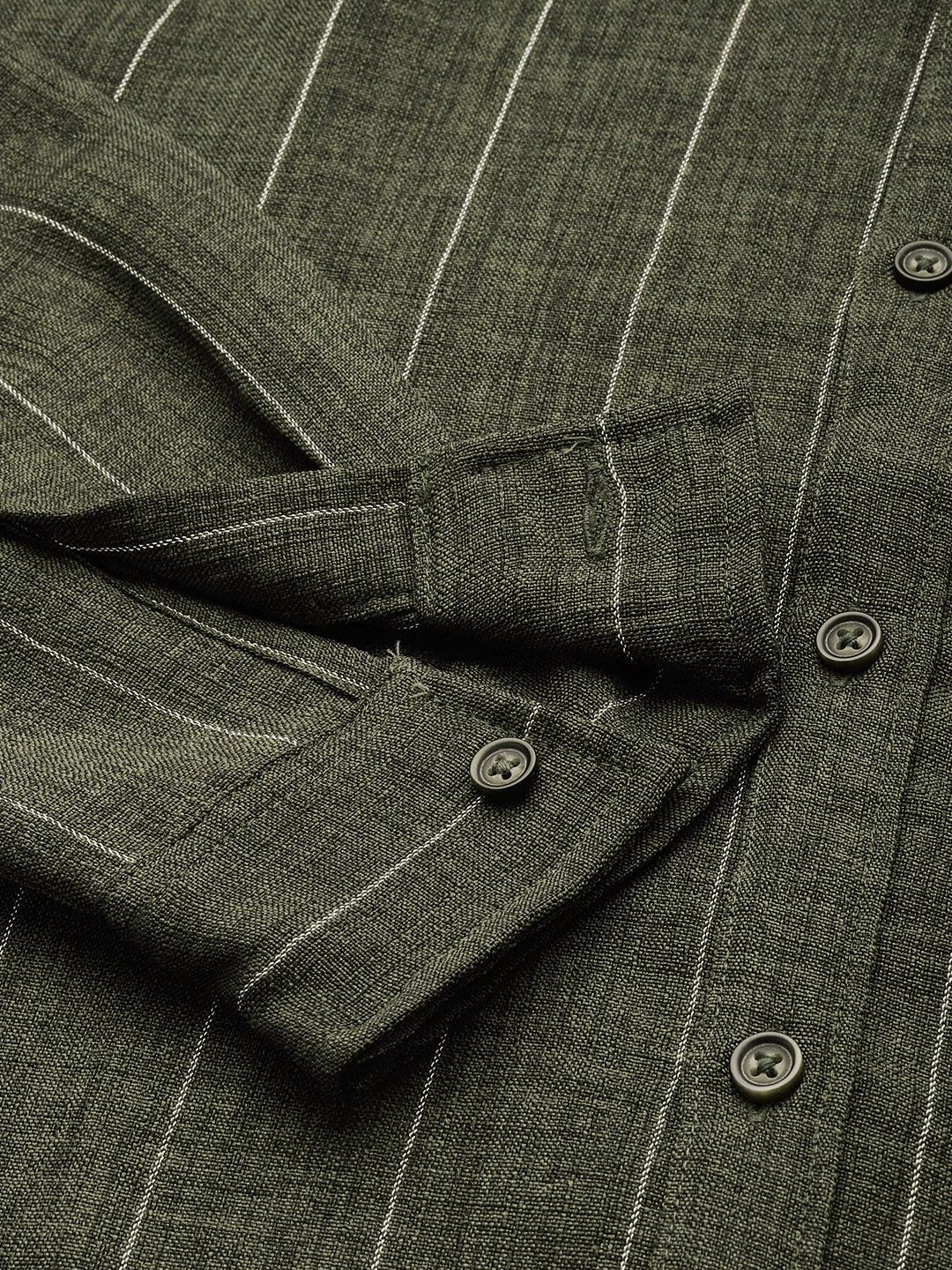 The Indian Garage Co Slim Fit Striped Casual Shirt