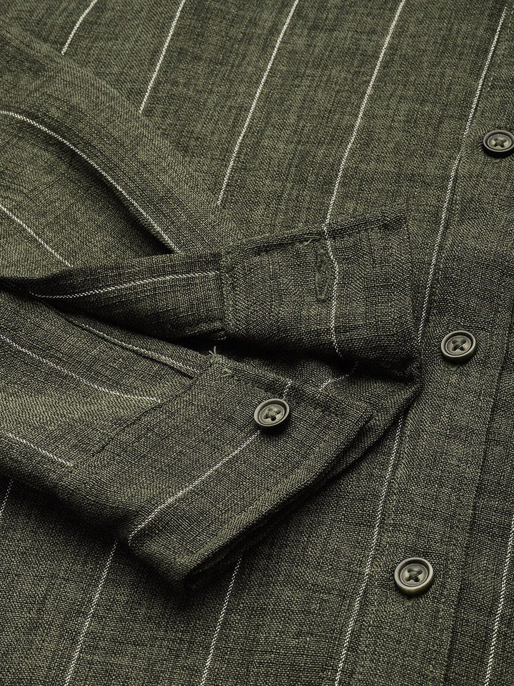 The Indian Garage Co Slim Fit Striped Casual Shirt