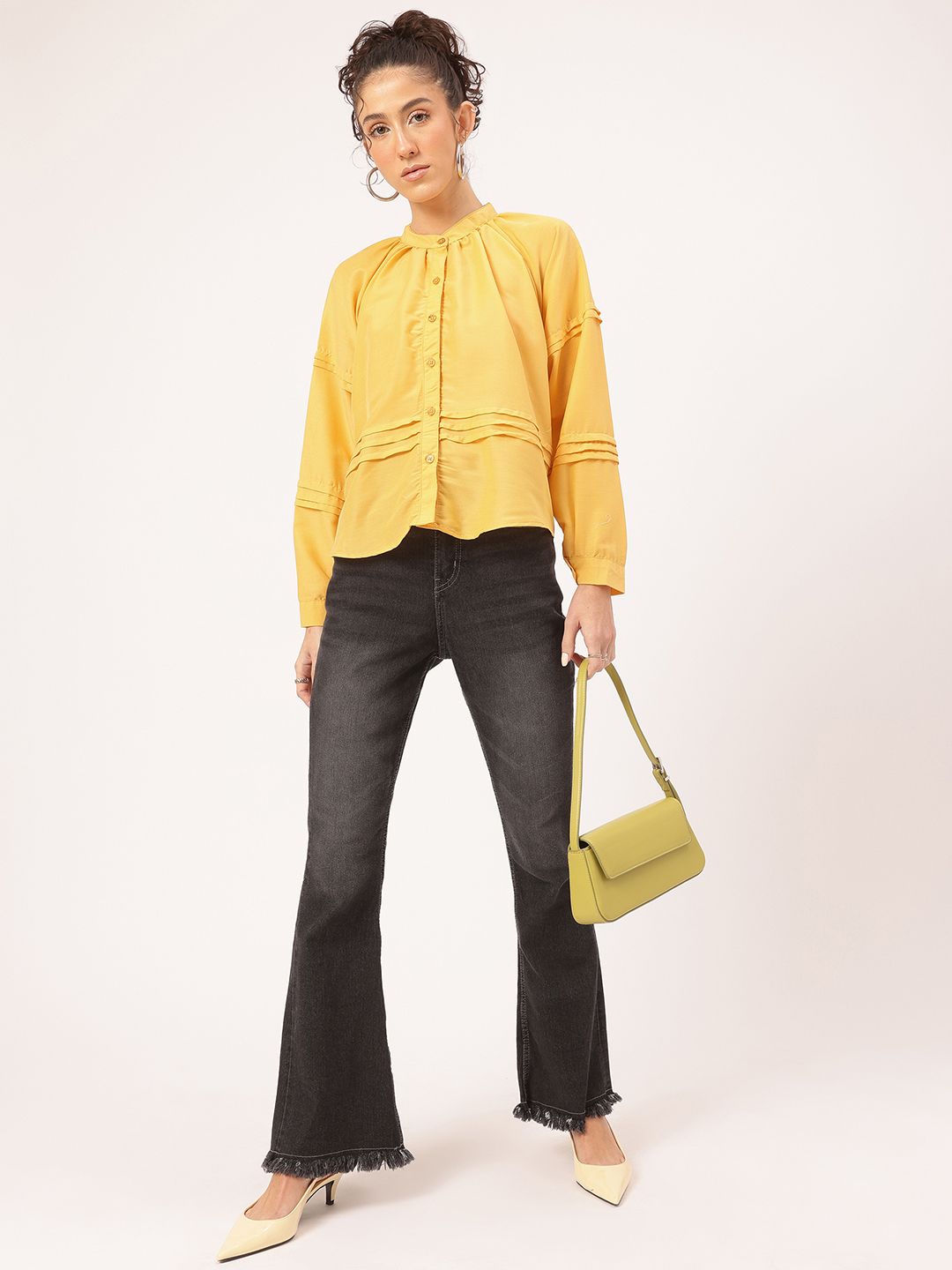 DressBerry Elevated Simplicity Pleated Shirt