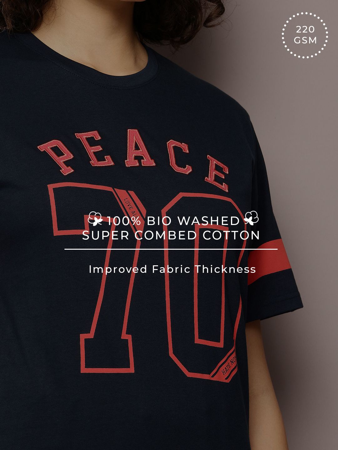 Dillinger Wanita Tshirt Leher Crew Bercetak Besar