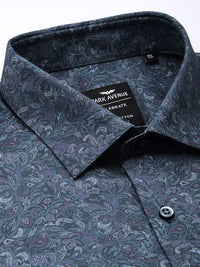 Park Avenue Slim Fit Opaque Ethnic Motifs Printed Pure Cotton Formal Shirt