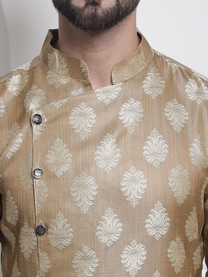 SOJANYA Mandarin Collar Zari Ethnic Motifs Printed Kurta